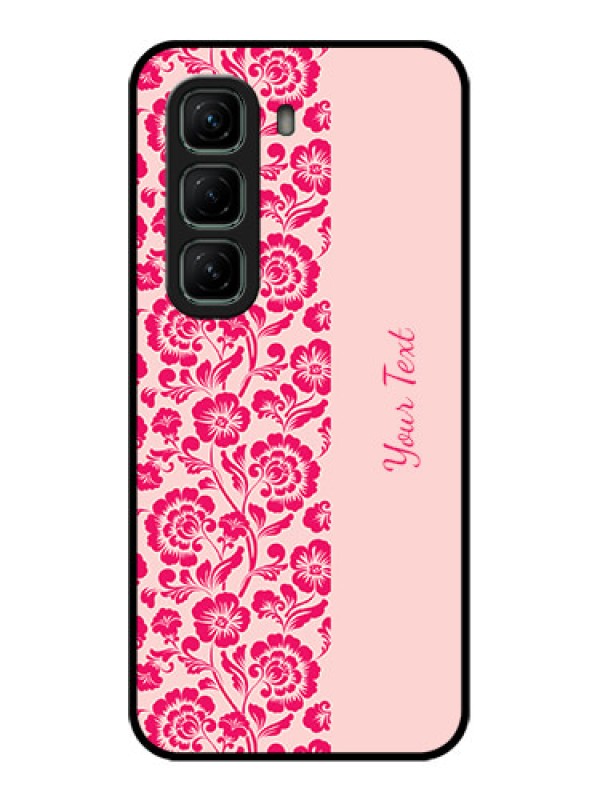 Custom Infinix Hot 50 5G Custom Metal Phone CaseAttractive Floral Pattern Design