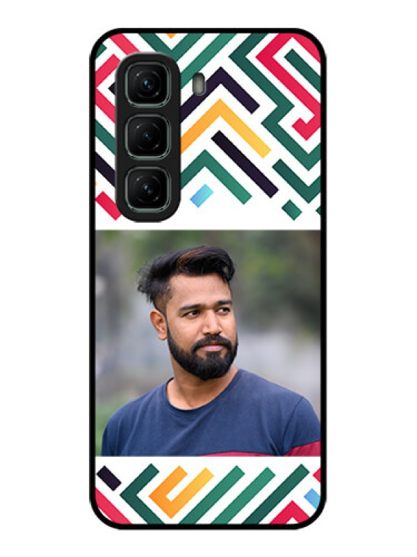 Custom Infinix Hot 50 5G Custom Metal Phone CaseColorful Maze Pattern Design