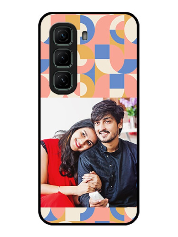 Custom Infinix Hot 50 5G Custom Metal Phone CaseSemi - Circle Maze Pattern Design