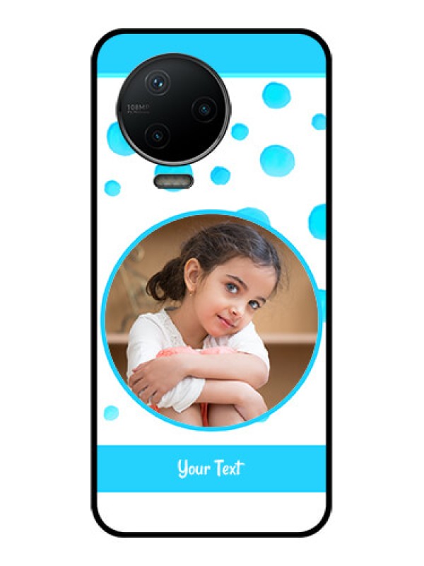 Custom Infinix Note 12 Pro Custom Metal Phone CaseBlue Bubbles Pattern Design