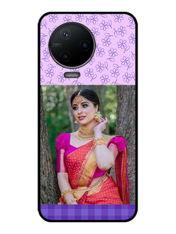 Custom Infinix Note 12 Pro Custom Metal Phone CasePurple Floral Design