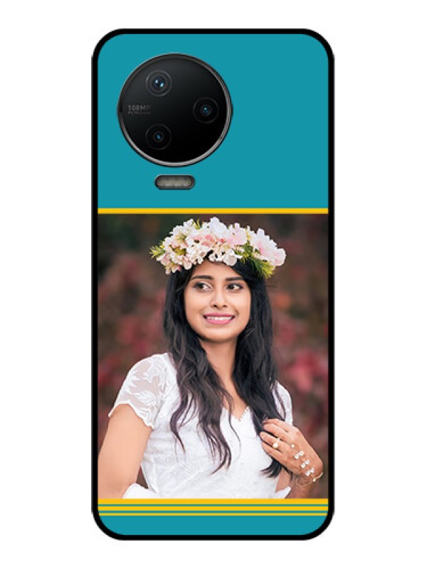 Custom Infinix Note 12 Pro Custom Metal Phone CaseYellow and Blue Design