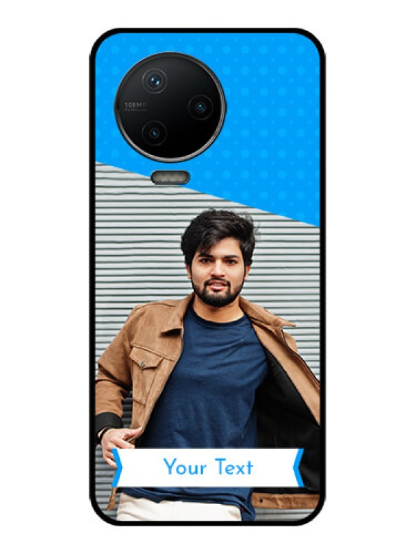 Custom Infinix Note 12 Pro Custom Metal Phone CaseSimple Blue Color Design