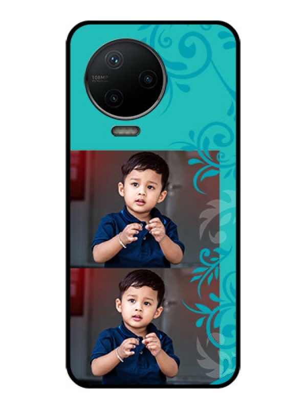 Custom Infinix Note 12 Pro Custom Metal Phone CaseWith Photo And Green Floral Design