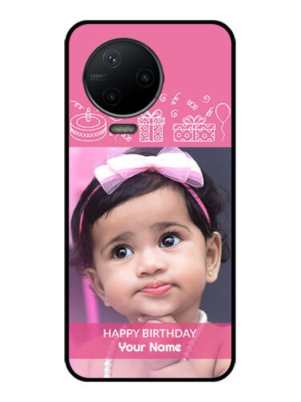 Custom Infinix Note 12 Pro Custom Metal Phone CaseWith Birthday Line Art Design