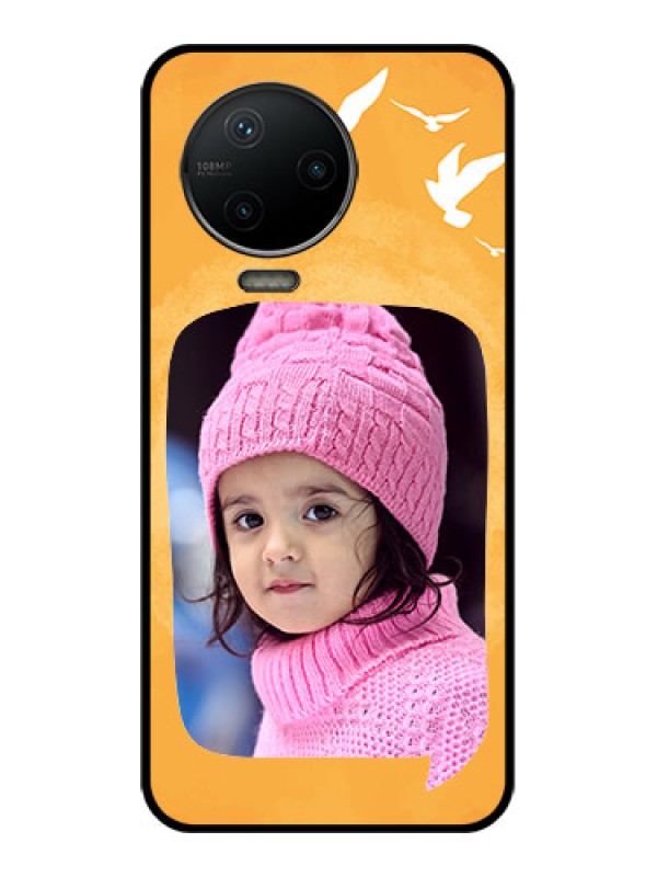 Custom Infinix Note 12 Pro Custom Metal Phone CaseWater Color Design With Bird Icons