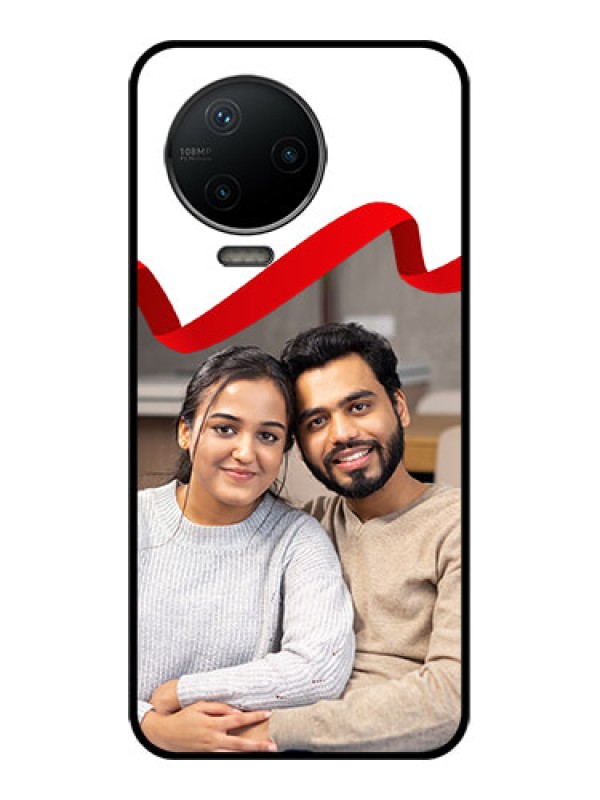 Custom Infinix Note 12 Pro Custom Metal Phone CaseRed Ribbon Frame Design