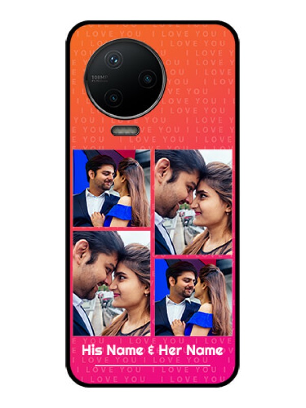 Custom Infinix Note 12 Pro Custom Metal Phone CaseI Love You Pink Design