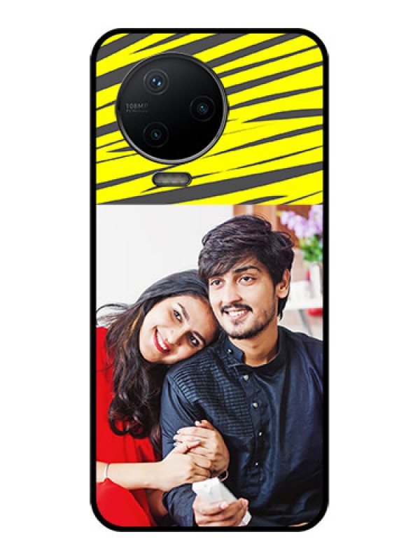 Custom Infinix Note 12 Pro Custom Metal Phone CaseYellow Abstract Design