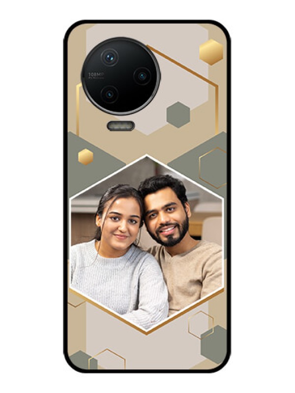 Custom Infinix Note 12 Pro Custom Metal Phone CaseStylish Hexagon Pattern Design