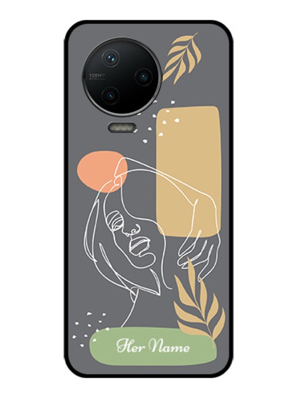 Custom Infinix Note 12 Pro Custom Metal Phone CaseGazing Woman Line Art Design