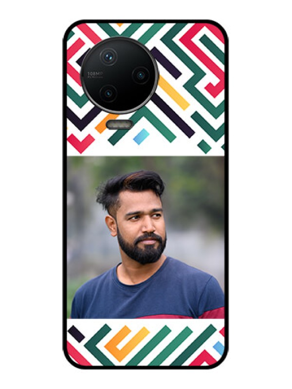 Custom Infinix Note 12 Pro Custom Metal Phone CaseColorful Maze Pattern Design