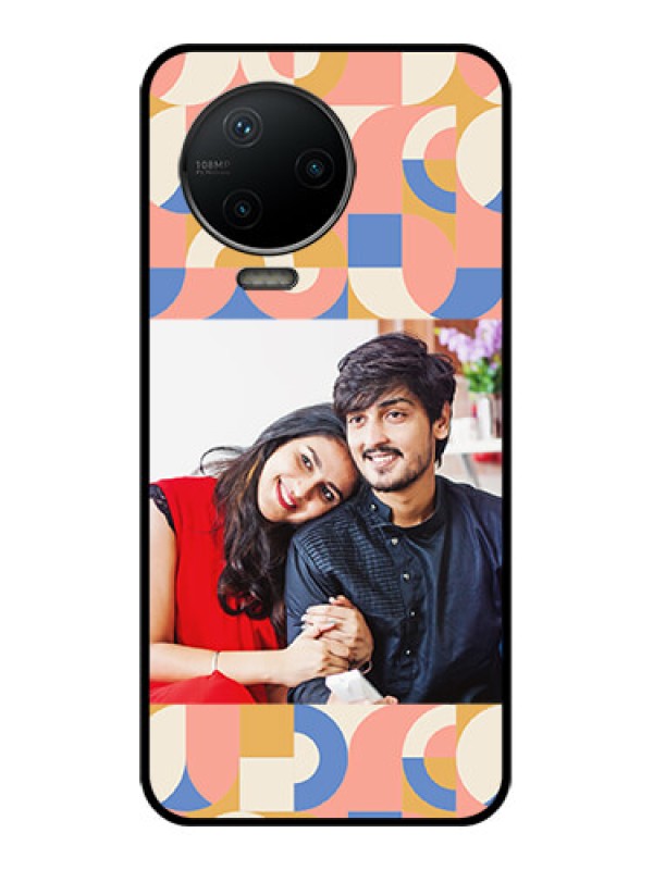 Custom Infinix Note 12 Pro Custom Metal Phone CaseSemi - Circle Maze Pattern Design