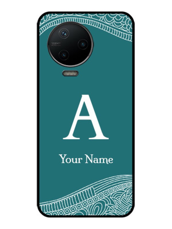 Custom Infinix Note 12 Pro Custom Metal Phone CaseLine Art Pattern With Custom Name Design