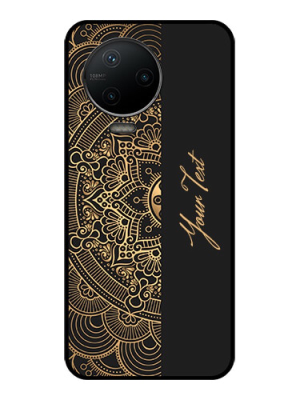 Custom Infinix Note 12 Pro Custom Metal Phone CaseMandala Art With Custom Text Design