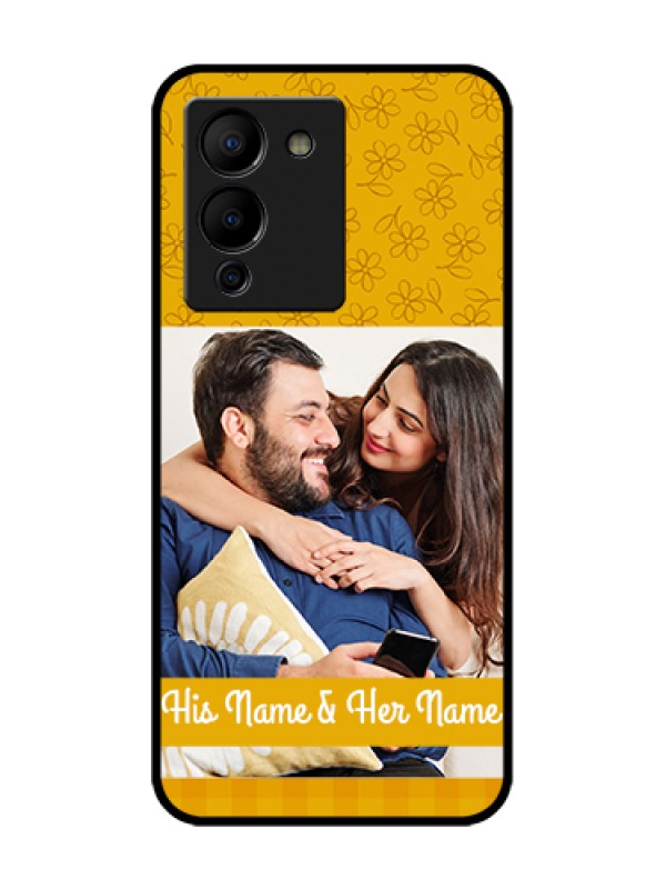 Custom Infinix Note 12 Turbo Custom Metal Phone Case - Yellow Floral Design