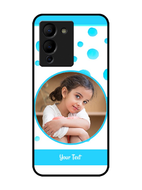 Custom Infinix Note 12 Turbo Custom Metal Phone Case - Blue Bubbles Pattern Design