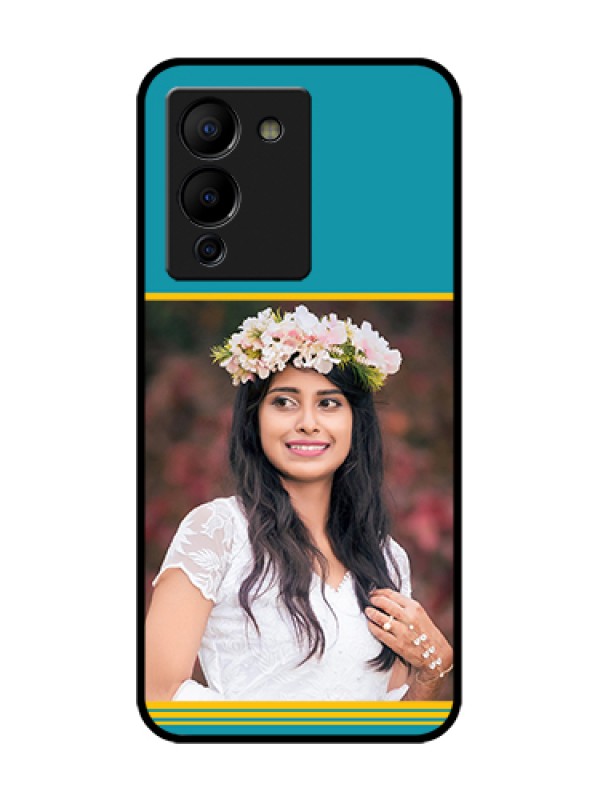 Custom Infinix Note 12 Turbo Custom Metal Phone Case - Yellow & Blue Design