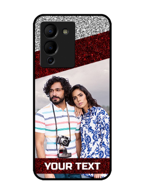 Custom Infinix Note 12 Turbo Custom Metal Phone Case - Image Holder With Glitter Strip Design