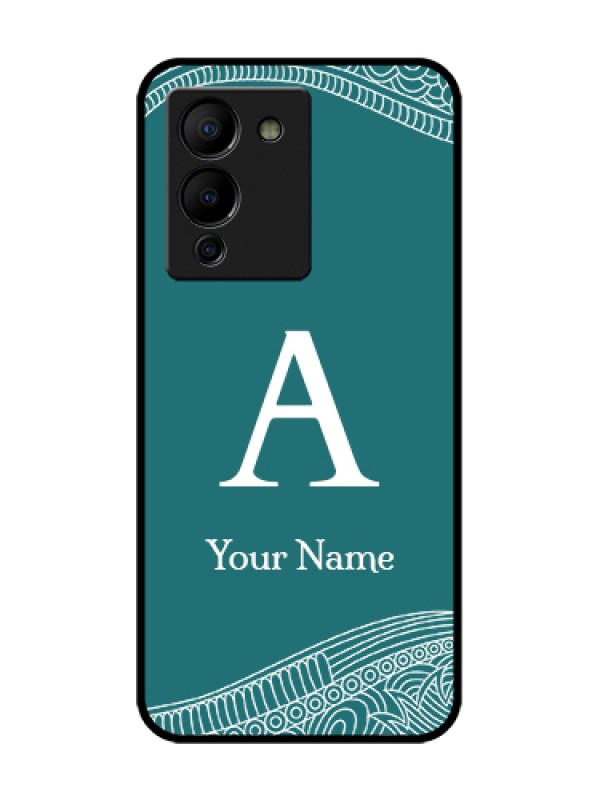 Custom Infinix Note 12 Turbo Custom Metal Phone Case - Line Art Pattern With Custom Name Design