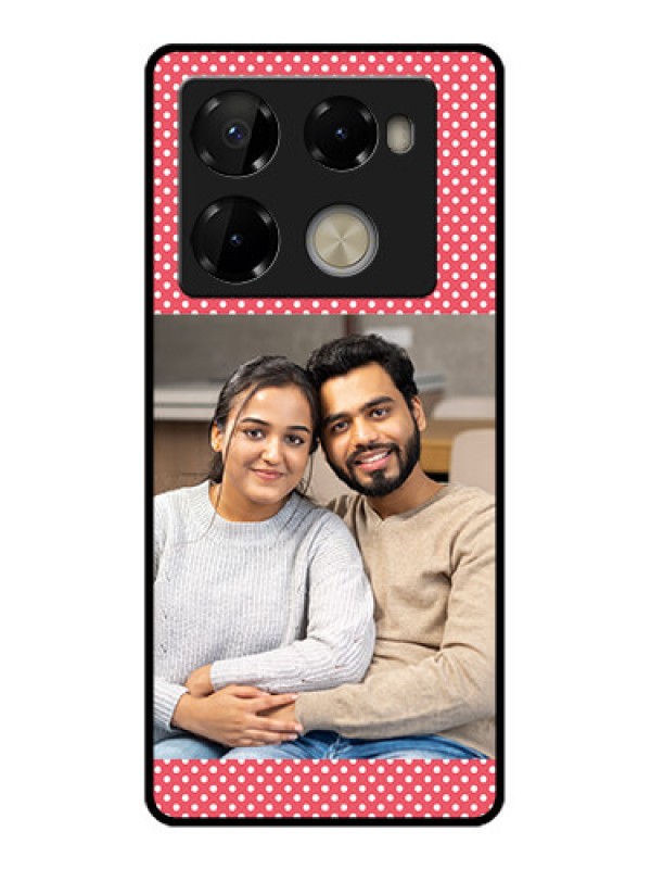 Custom Infinix Note 40 Pro 5G Custom Metal Phone CaseWhite Dotted Design