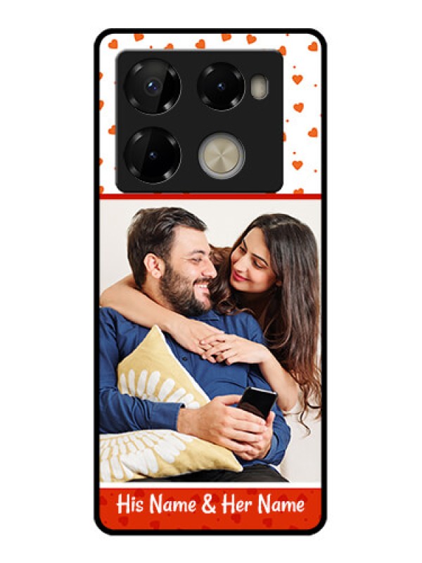 Custom Infinix Note 40 Pro 5G Custom Metal Phone CaseOrange Love Symbol Design