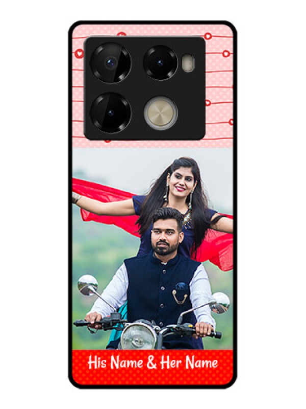 Custom Infinix Note 40 Pro 5G Custom Metal Phone CaseRed Pattern Case Design