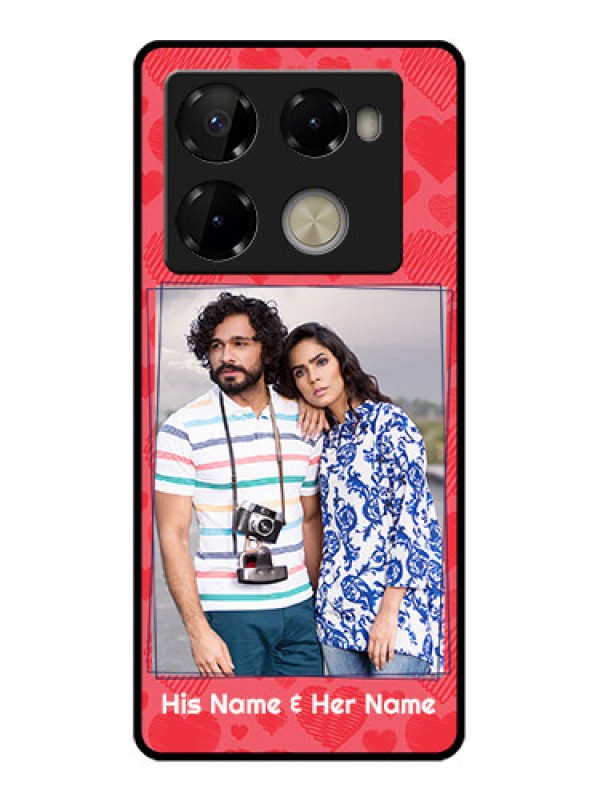 Custom Infinix Note 40 Pro 5G Custom Metal Phone CaseWith Red Heart Symbols Design