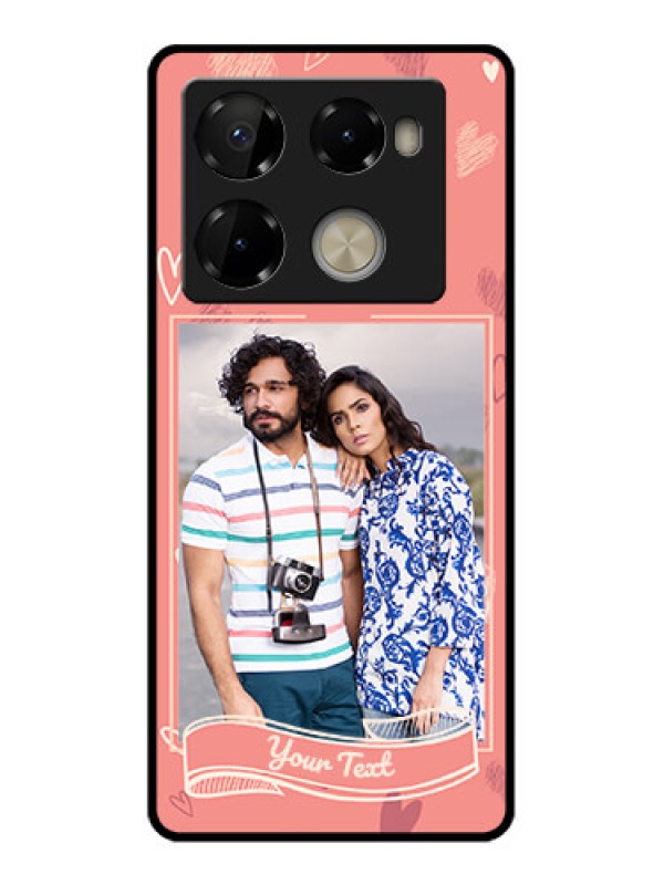 Custom Infinix Note 40 Pro 5G Custom Metal Phone CaseLove Doodle Art Design