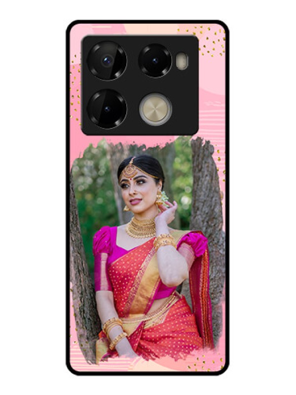 Custom Infinix Note 40 Pro 5G Custom Metal Phone CaseGold Glitter Splash Design