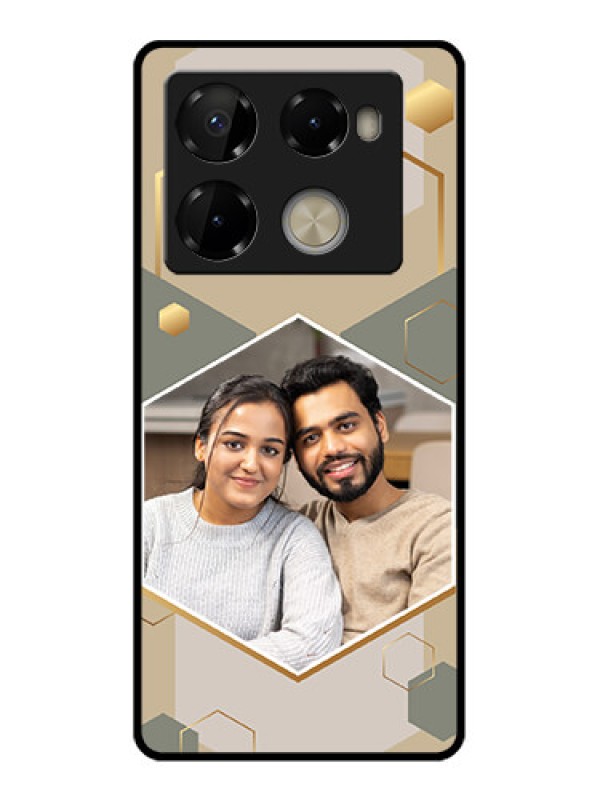 Custom Infinix Note 40 Pro 5G Custom Metal Phone CaseStylish Hexagon Pattern Design