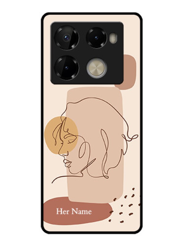 Custom Infinix Note 40 Pro 5G Custom Metal Phone CaseCalm Woman Line Art Design