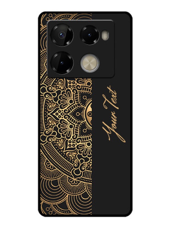 Custom Infinix Note 40 Pro 5G Custom Metal Phone CaseMandala Art With Custom Text Design