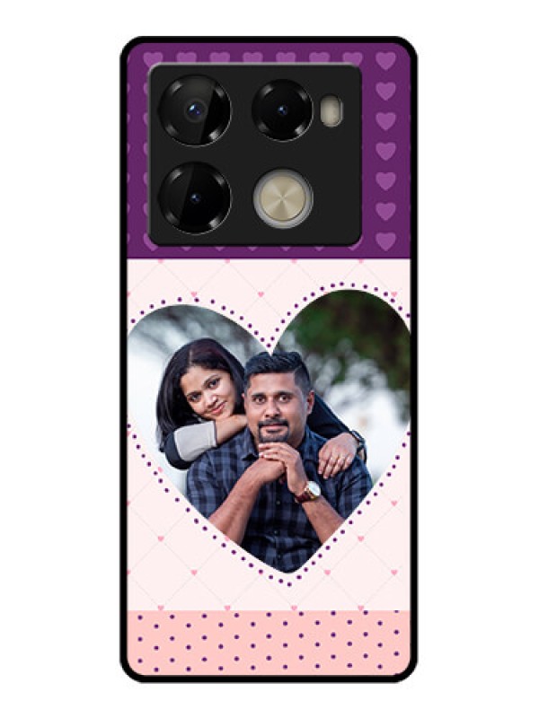 Custom Infinix Note 40 Pro Plus 5G Custom Metal Phone Case - Violet Love Dots Design