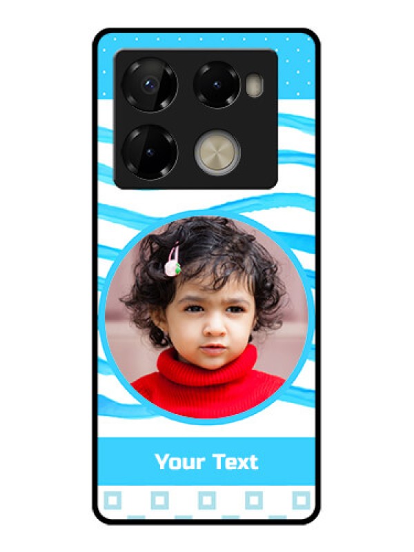 Custom Infinix Note 40 Pro Plus 5G Custom Metal Phone Case - Simple Blue Case Design