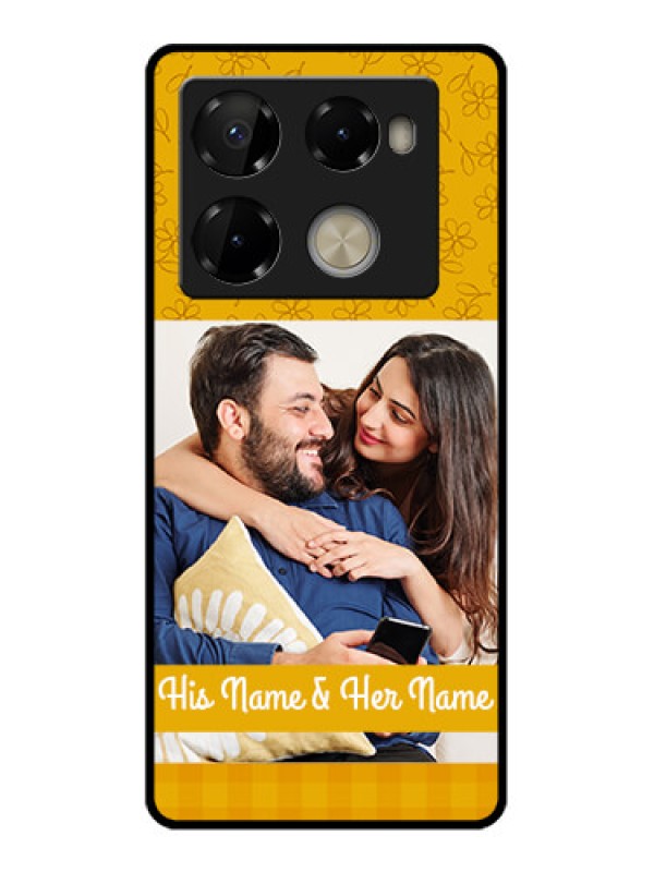 Custom Infinix Note 40 Pro Plus 5G Custom Metal Phone Case - Yellow Floral Design