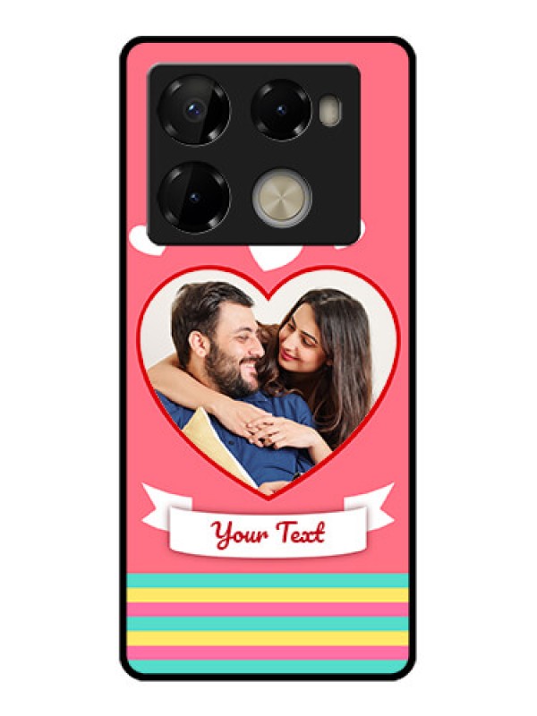 Custom Infinix Note 40 Pro Plus 5G Custom Metal Phone Case - Love Shapes Doodle Design