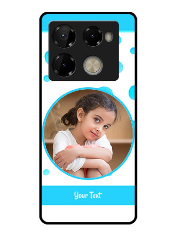 Custom Infinix Note 40 Pro Plus 5G Custom Metal Phone Case - Blue Bubbles Pattern Design