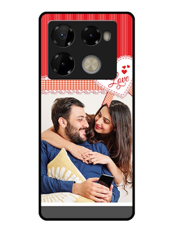 Custom Infinix Note 40 Pro Plus 5G Custom Metal Phone Case - Red Love Pattern Design