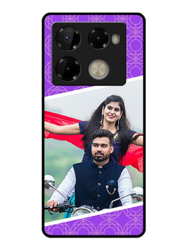 Custom Infinix Note 40 Pro Plus 5G Custom Metal Phone Case - Violet Color Pattern Design