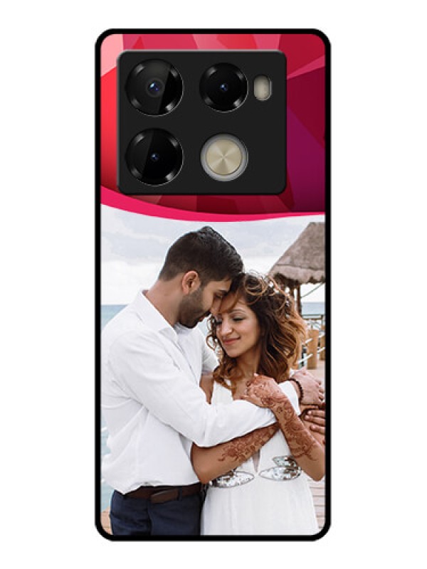 Custom Infinix Note 40 Pro Plus 5G Custom Metal Phone Case - Red Abstract Design