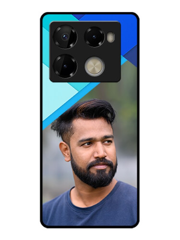 Custom Infinix Note 40 Pro Plus 5G Custom Metal Phone Case - Blue Pattern Design