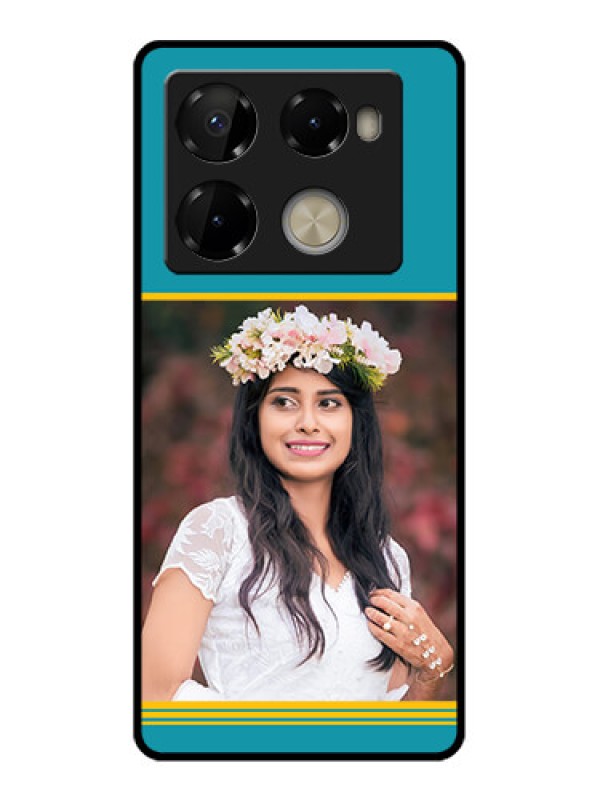 Custom Infinix Note 40 Pro Plus 5G Custom Metal Phone Case - Yellow and Blue Design