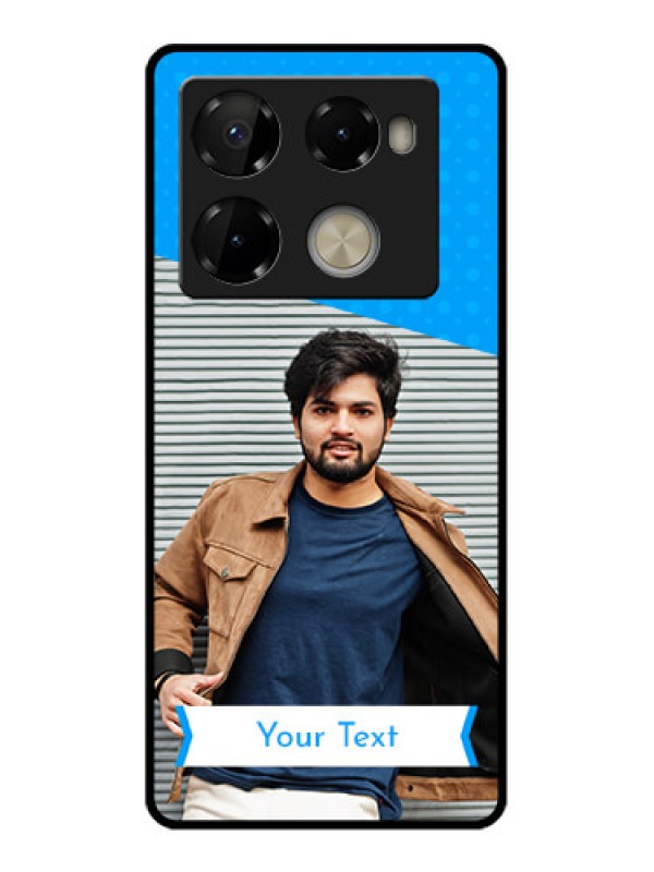 Custom Infinix Note 40 Pro Plus 5G Custom Metal Phone Case - Simple Blue Color Design