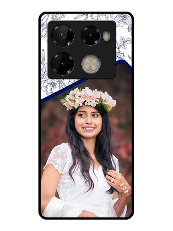 Custom Infinix Note 40 Pro Plus 5G Custom Metal Phone Case - Classy Floral Design