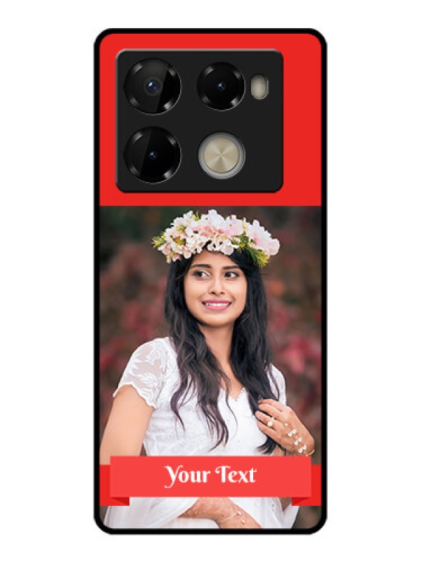 Custom Infinix Note 40 Pro Plus 5G Custom Metal Phone Case - Simple Red Color Design