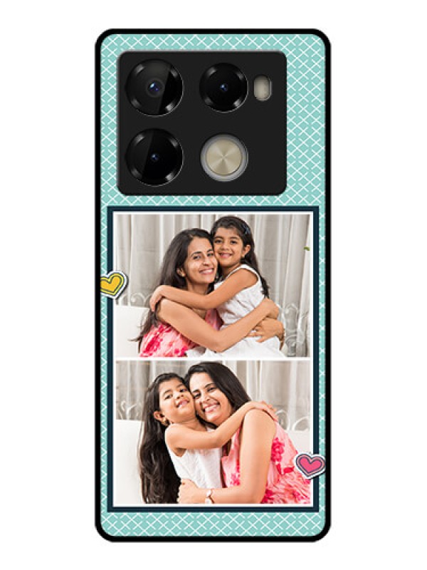 Custom Infinix Note 40 Pro Plus 5G Custom Metal Phone Case - 2 Image Holder With Pattern Design