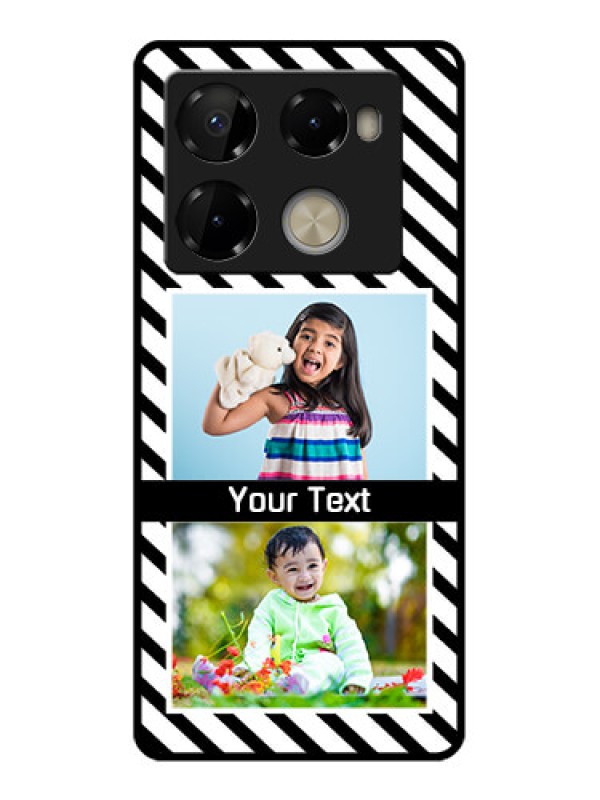 Custom Infinix Note 40 Pro Plus 5G Custom Metal Phone Case - Black And White Stripes Design