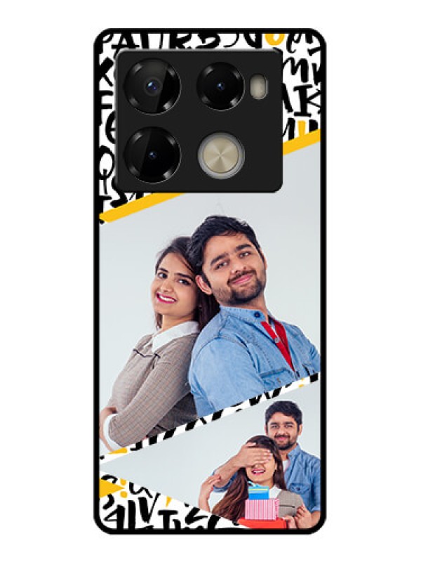 Custom Infinix Note 40 Pro Plus 5G Custom Metal Phone Case - Letters Pattern Design