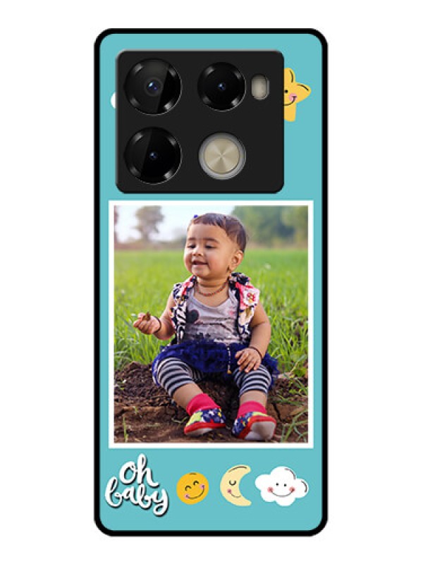 Custom Infinix Note 40 Pro Plus 5G Custom Metal Phone Case - Smiley Kids Stars Design